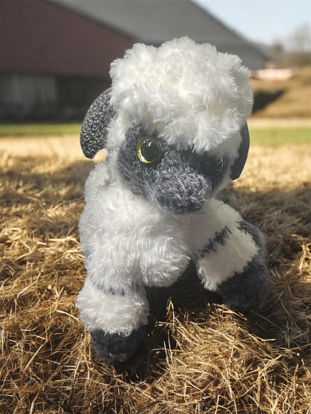 Crocheted Lamb Plush Toy: Fluffy Cotton, Nursery Decor