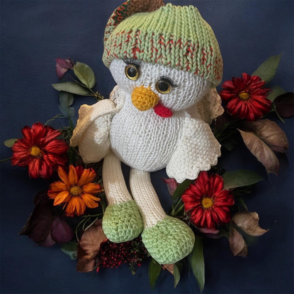 Handmade Crocheted Cornucopia with Infinity Flowers