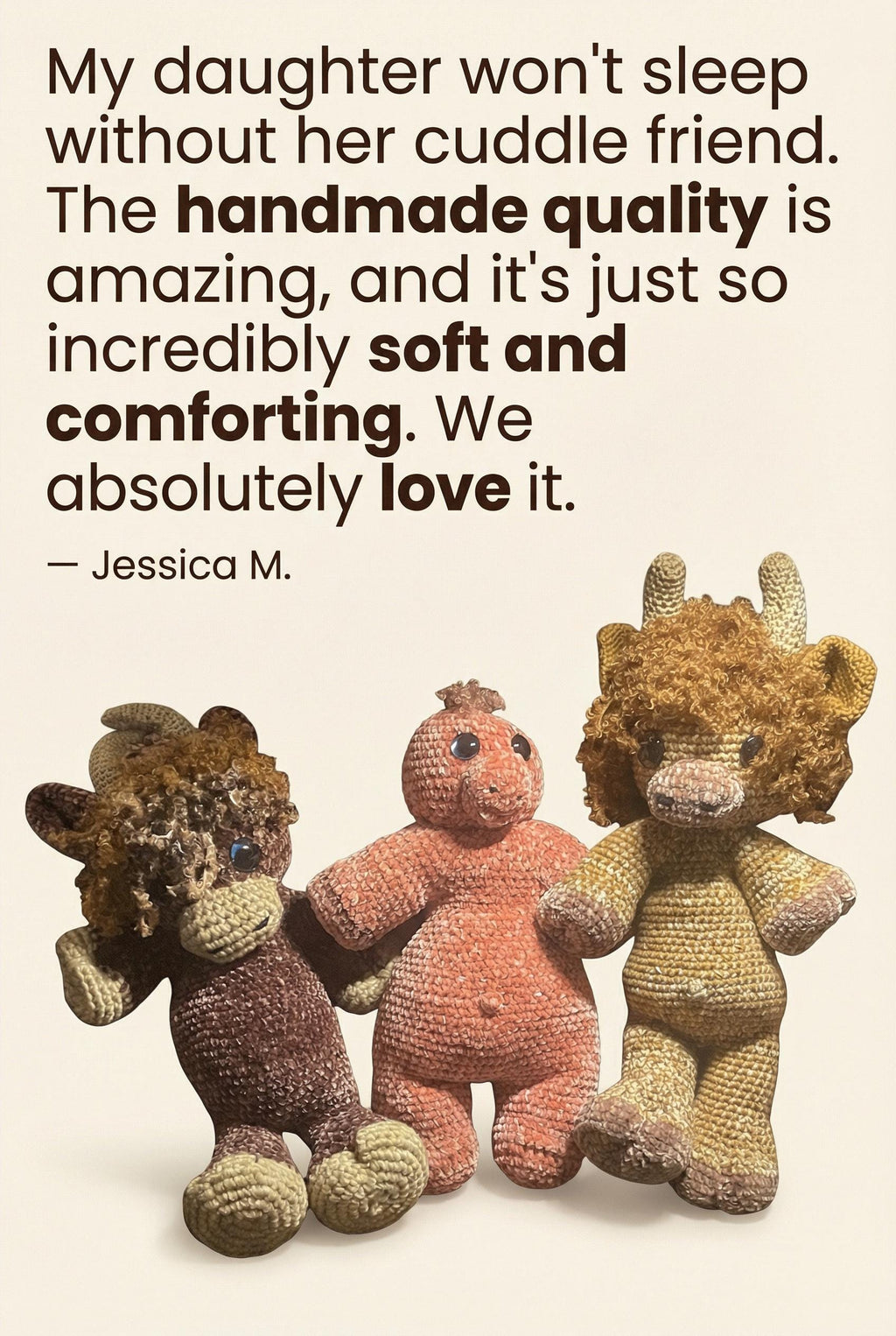 Crocheted Plush Cuddler: Handmade Soft Yarn Stuffed Animal