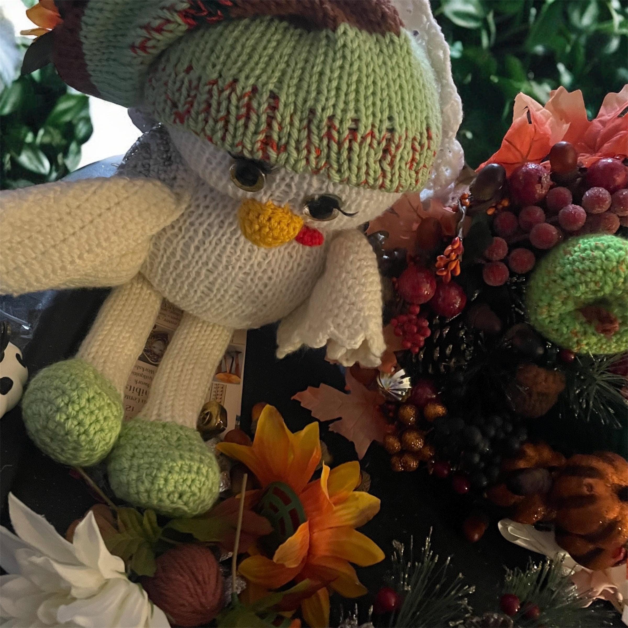 Handmade Crocheted Cornucopia with Infinity Flowers