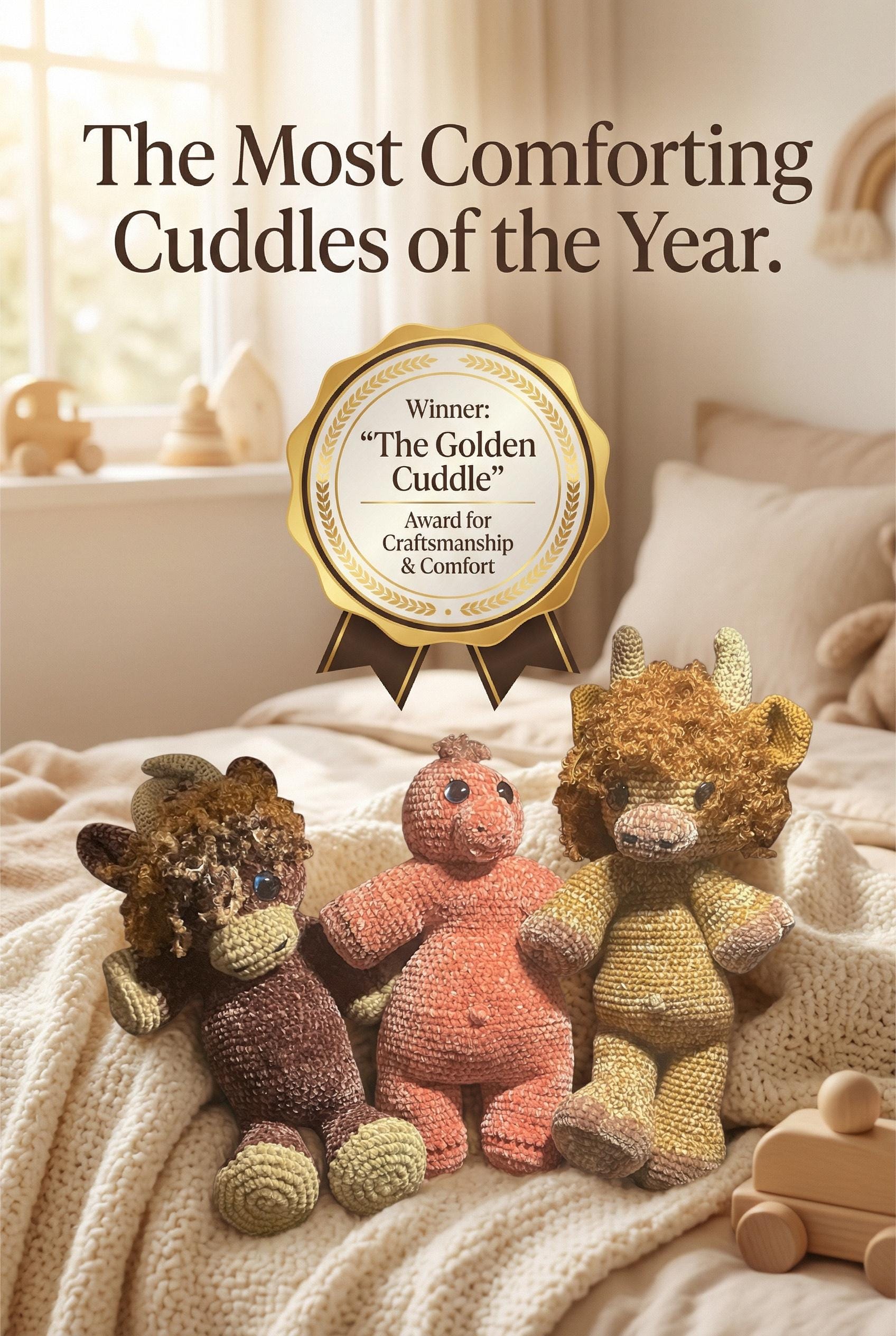 Crocheted Plush Cuddler: Handmade Soft Yarn Stuffed Animal