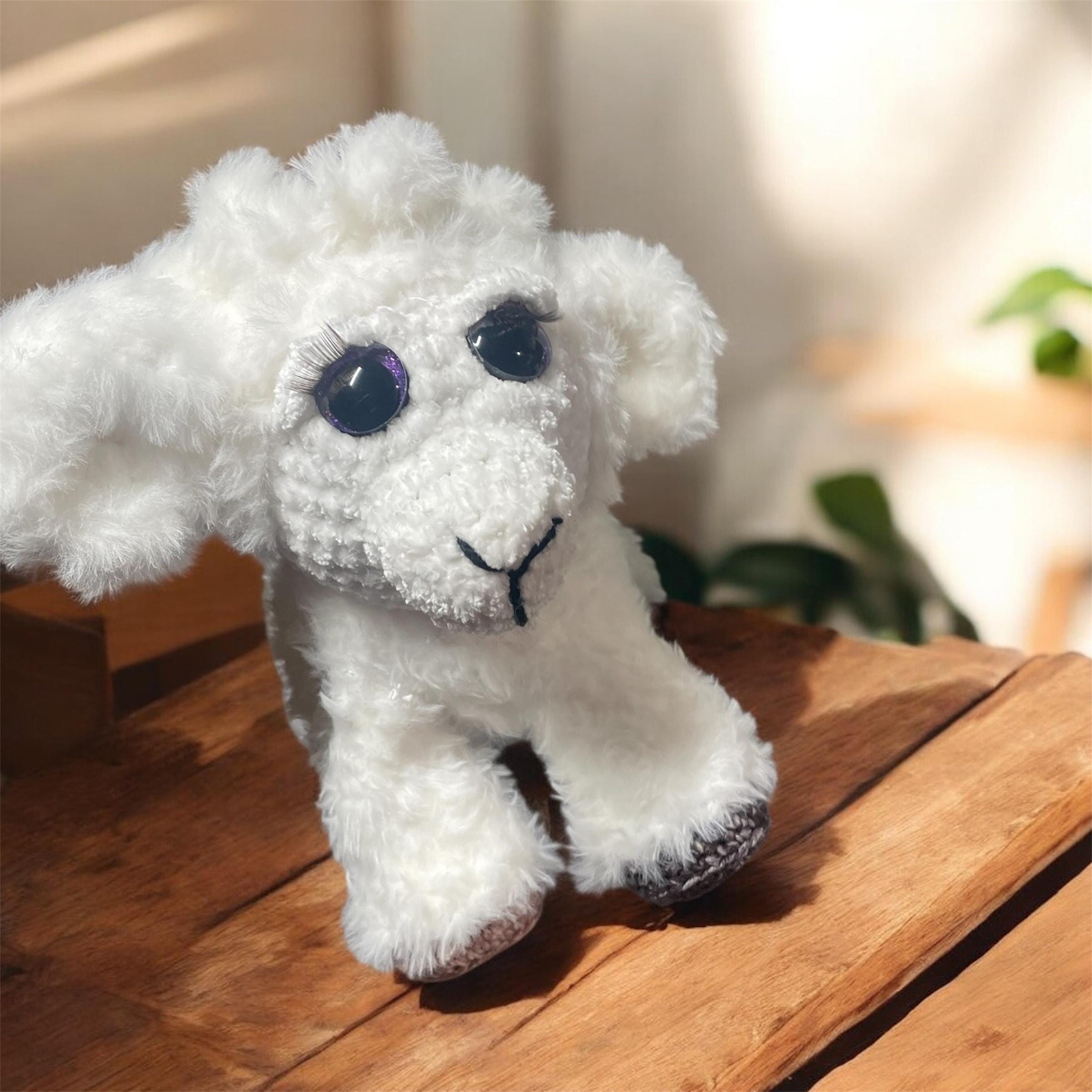 Crocheted Lamb Plush Toy: Fluffy Cotton, Nursery Decor
