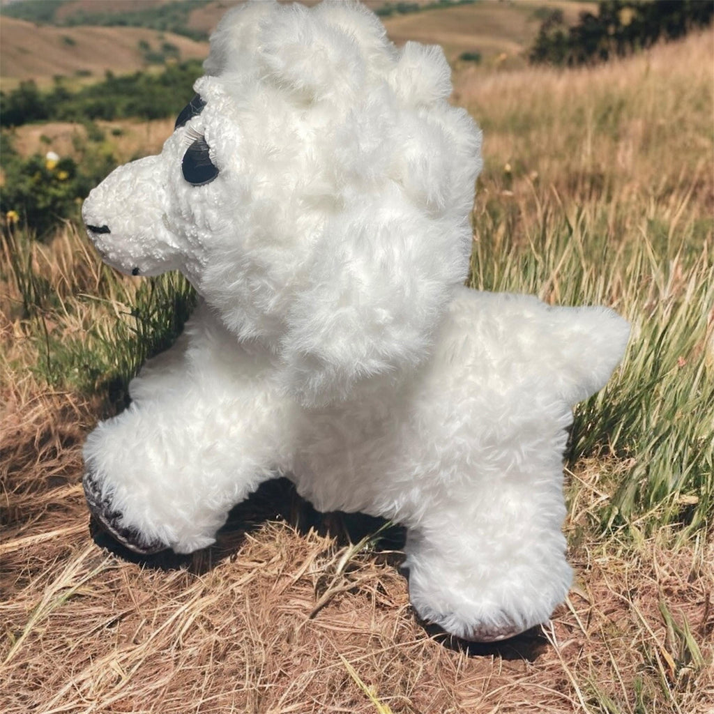 Crocheted Lamb Plush Toy: Fluffy Cotton, Nursery Decor