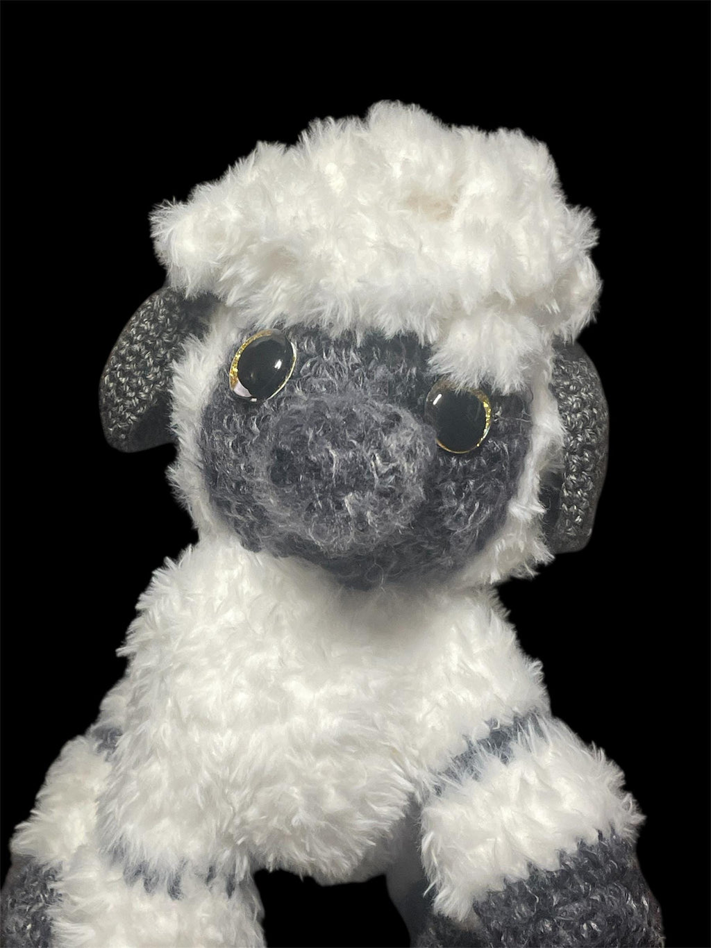 Crocheted Lamb Plush Toy: Fluffy Cotton, Nursery Decor