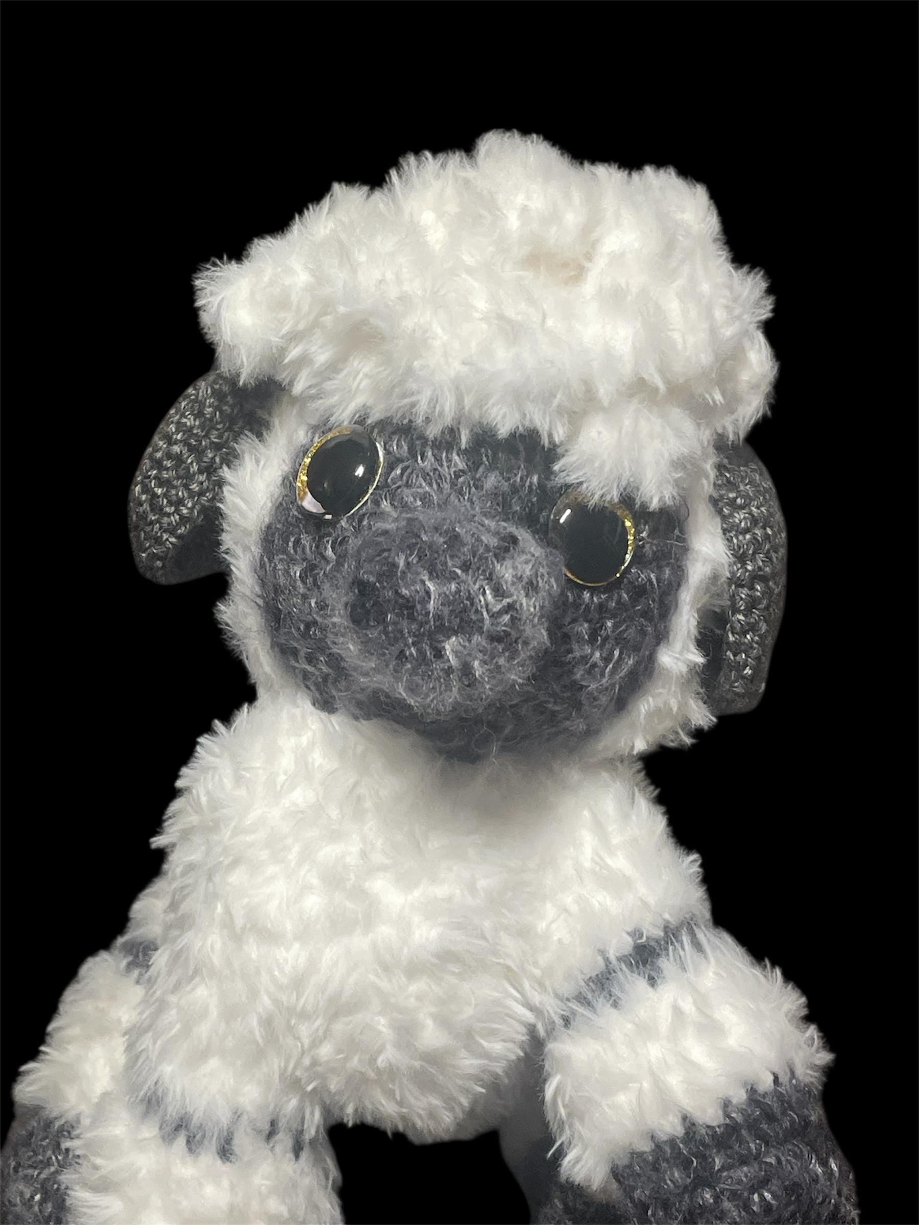 Crocheted Lamb Plush Toy: Fluffy Cotton, Nursery Decor