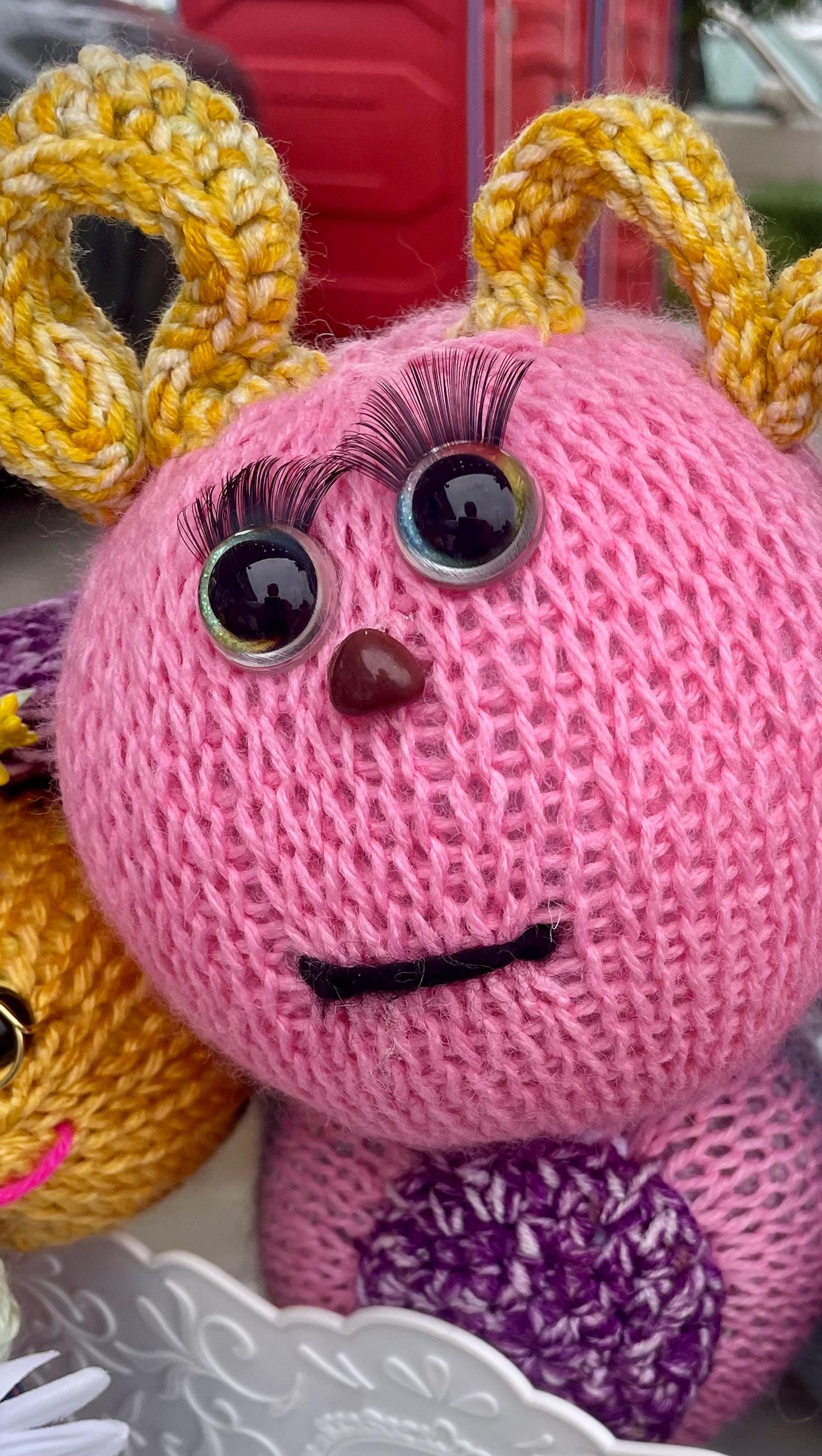 Handmade Knitted Caterpillar Plush Toy: 'Kipper' Cuddle Bug