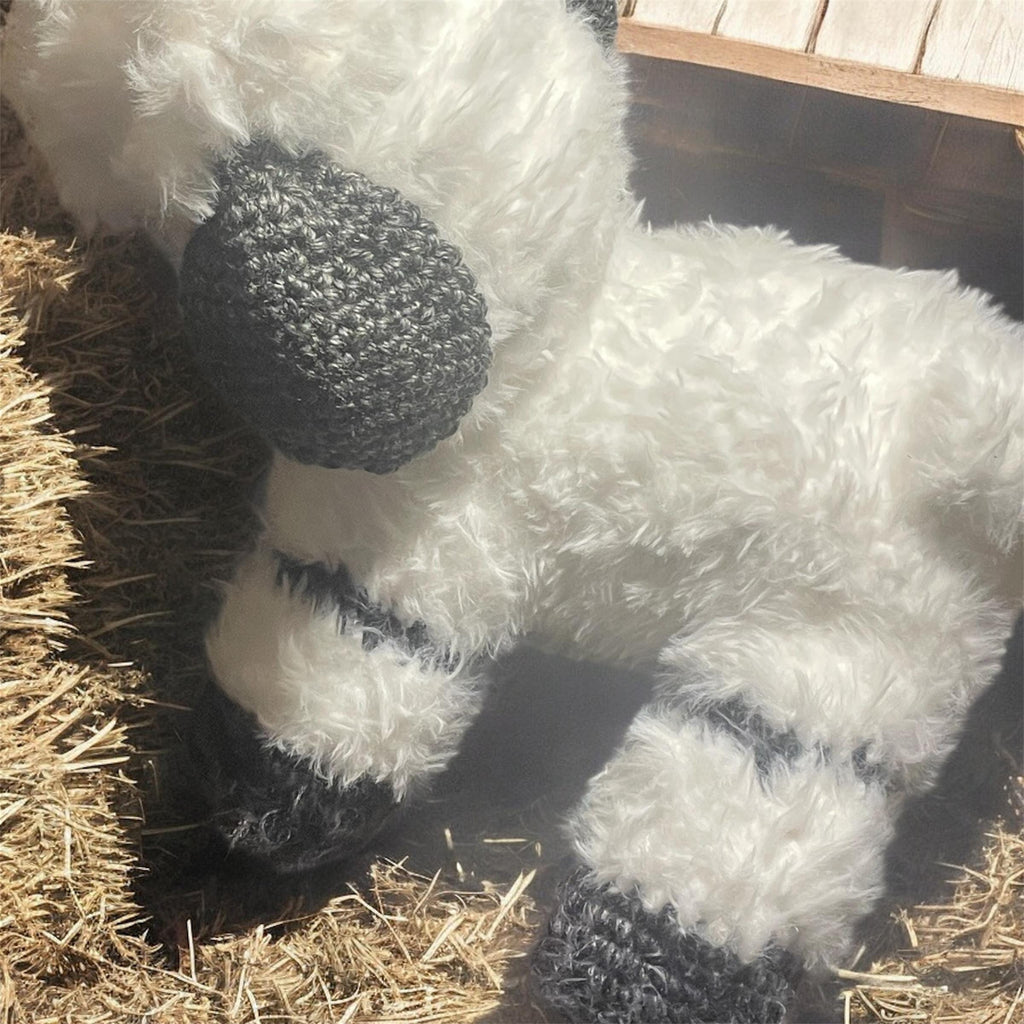 Crocheted Lamb Plush Toy: Fluffy Cotton, Nursery Decor