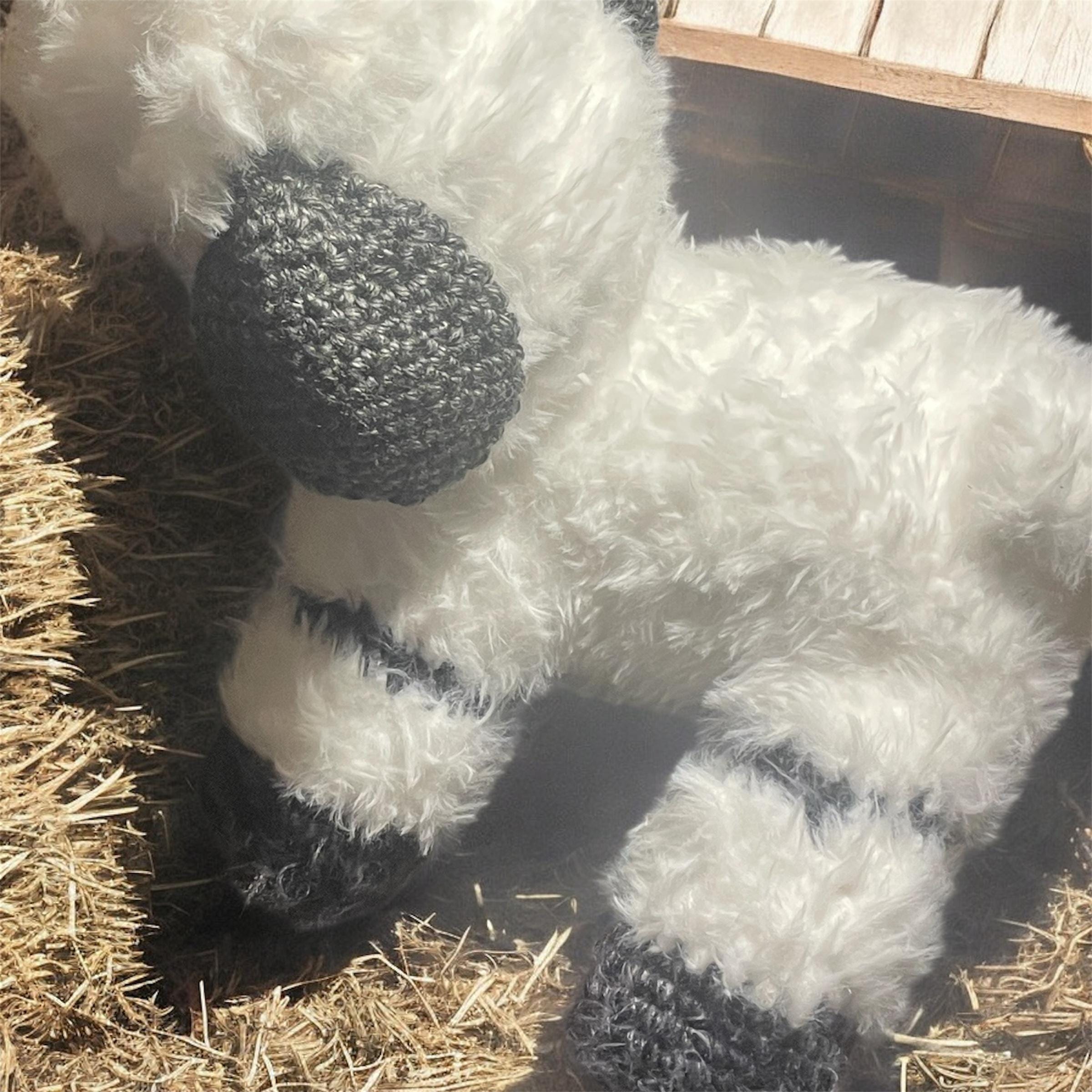 Crocheted Lamb Plush Toy: Fluffy Cotton, Nursery Decor