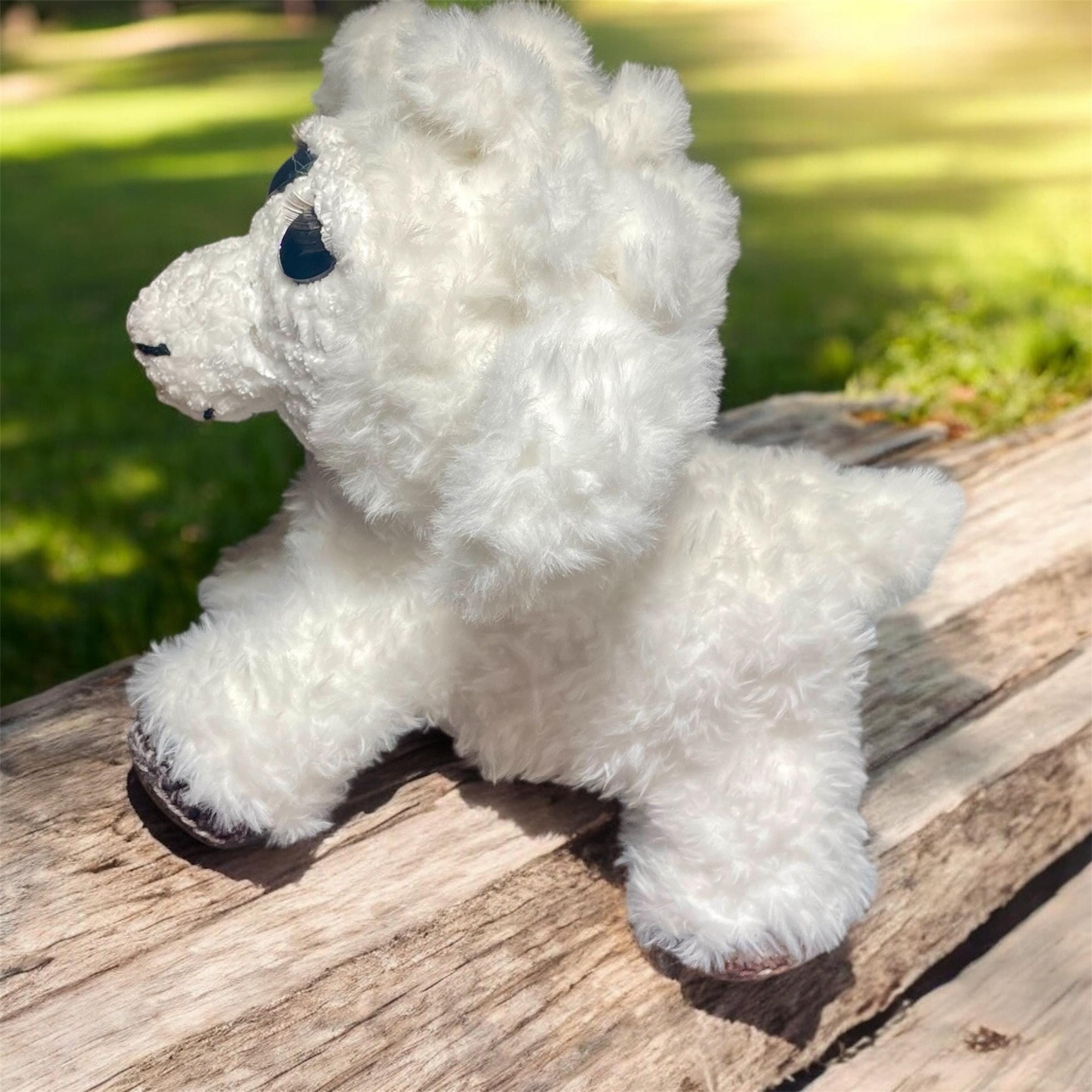 Crocheted Lamb Plush Toy: Fluffy Cotton, Nursery Decor