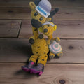 Handmade Velvet Giraffe Duo: Mama & Baby, Knitted Plush Toys
