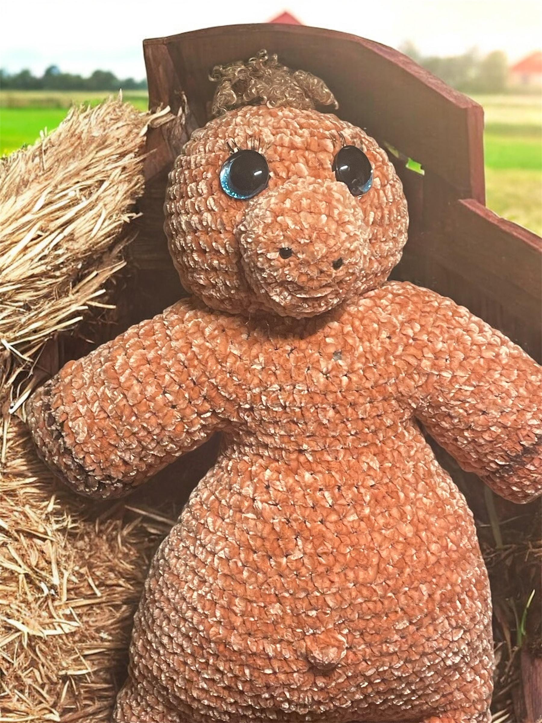 Crocheted Plush Cuddler: Handmade Soft Yarn Stuffed Animal